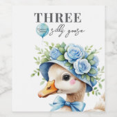 Floral Coquette Bow  Silly Goose Boy Birthday  Wijn Etiket (Enkel label)