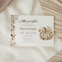Floral Coquette Little Pumpkin Baby shower