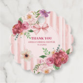  floral Coquette roze strik vrijgezellenfeest Bedankjes Labels (Voorkant)