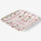  floral Coquette roze strik vrijgezellenfeest Papieren Bordje (Gebogen)