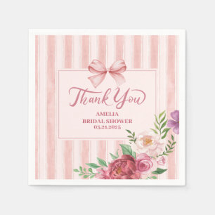 floral Coquette roze strik vrijgezellenfeest Servet