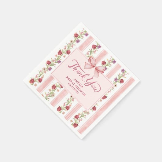  floral Coquette roze strik vrijgezellenfeest Servet (Hoek)