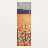 Floral Coral Abstract Sinaasappel Yogamat (Achterkant)