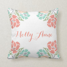 Floral Coral and Blauwgroen Baby Girl Nursery