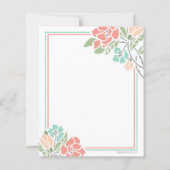 Floral Coral Blauwgroen Weddenschap (Achterkant)