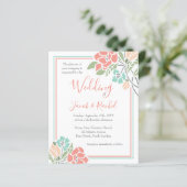 Floral Coral Blauwgroen Weddenschap (Staand voorkant)