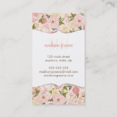  "Floral Coral Peach Girly Flowers" Visitekaartje (Achterkant)