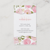 "Floral Coral Peach Girly Flowers" Visitekaartje (Achterkant)