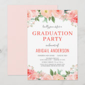 Floral Coral Peach Vrijgezellenfeest Waterverf Mod Kaart (Voorkant / Achterkant)