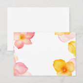 Floral Corner Frame Pink and Yellow Flowers PNG Kaart (Voorkant / Achterkant)