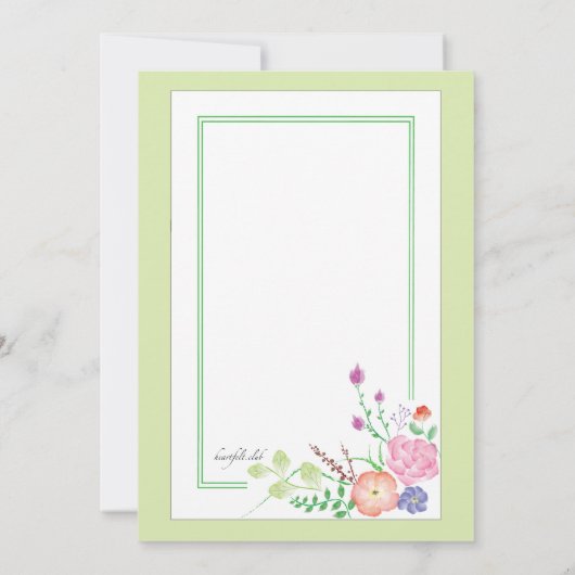 Floral Corners Invitation Kaart (Achterkant)