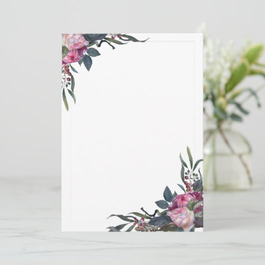 Floral Corners Sjabloon Kaart (Staand voorkant)