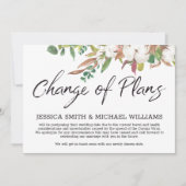 Floral Corona Virus Wedding Vertraging Datum Kaart (Voorkant)