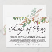 Floral Corona Virus Wedding Vertraging Datum Kaart (Voorkant / Achterkant)