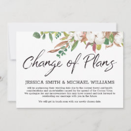 Floral Corona Virus Wedding Vertraging Datum Kaart