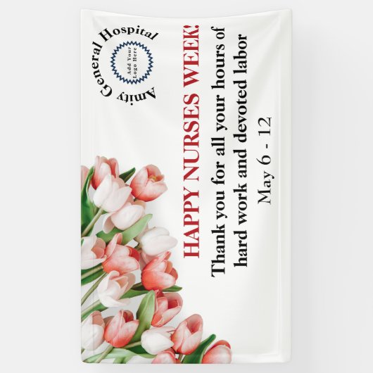 Floral Corporate Happy Nurses Week Banner (Verticaal)