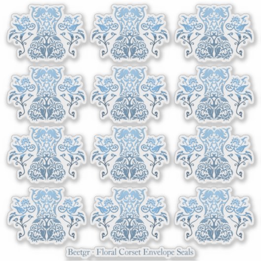 Floral Corset Damask Icon Envelope Seal Stickers (Voorkant)