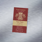 Floral Corset Damask Icon Verticaal Magnetisch Visitekaartje (Voorbeeld)