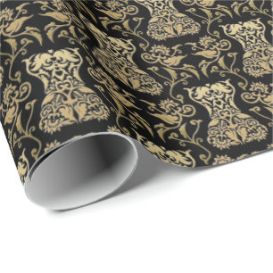 Floral Corset Damask Patroon Cadeaupapier