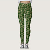 Floral Corset Damask Patroon Leggings (Voorkant)