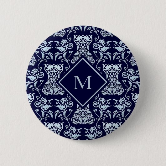 Floral Corset Damask Patroon Ronde Button 5,7 Cm (Voorkant)
