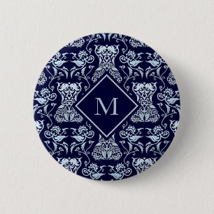 Floral Corset Damask Patroon Ronde Button 5,7 Cm
