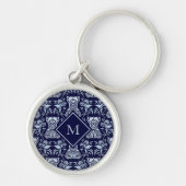 Floral Corset Damask Patroon Sleutelhanger (Voorkant)