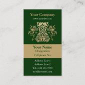 Floral Corset Damask Patroon Verticaal Visitekaartje (Voorkant)