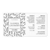  Floral Cosmetic 2 OZ druppelflesetiket Etiket (Voorkant)