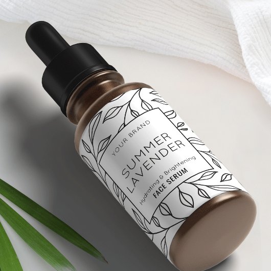  Floral Cosmetic 2 OZ druppelflesetiket Etiket