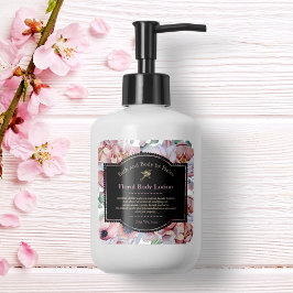 Floral Cosmetics Bottle Label - Mauve and lila