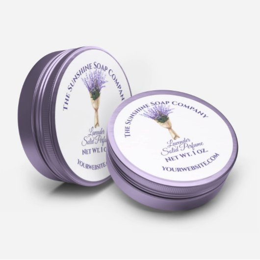 Floral Cosmetics Label - Lavender on Paars bkgd