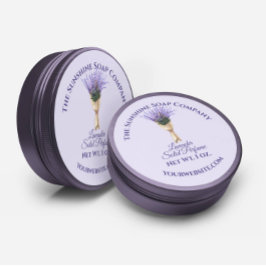 Floral Cosmetics Label - Lavender on Paars bkgd