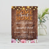 Floral Coton Rustic Housewarming Party Invitation Kaart (Staand voorkant)
