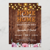 Floral Coton Rustic Housewarming Party Invitation Kaart (Voorkant / Achterkant)