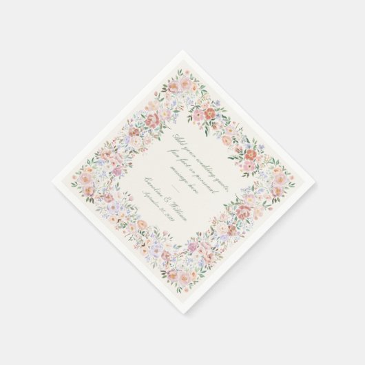 Floral Cottage Garden Wedding Servet (Hoek)