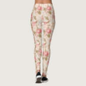 Floral Cottage Roses Pattern – Romantic Vintage  Leggings (Achterkant)