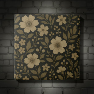 Floral Cottagecore Dark Whimsical Antiek Tegeltje