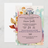 Floral Cottcore Afstuderen verpleegschool Kaart (Voorkant / Achterkant)