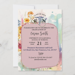 Floral Cottcore Afstuderen verpleegschool Kaart