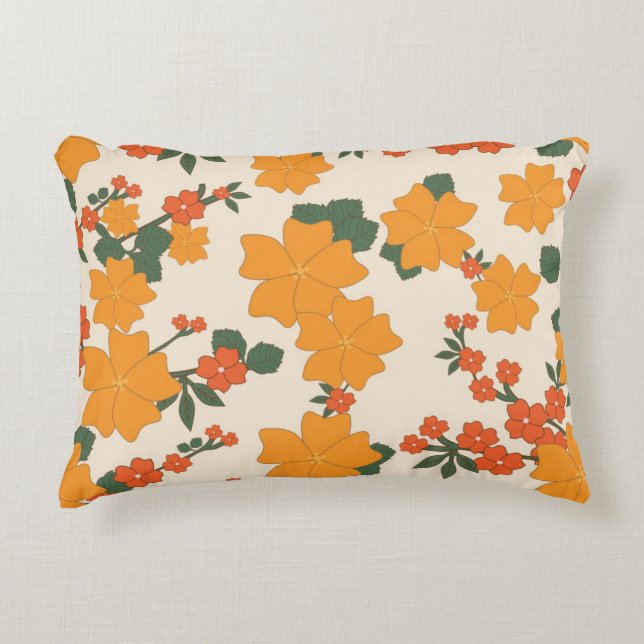 🌸  Floral Cotton Accent Pillow 16 x 12 inch Kussen (Voorkant)