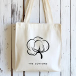 Floral Cotton Boll Personalized Tote Bag<br><div class="desc">Aangepaste Floral Cotton Boll Canvas tas. Klik op de button Aanpassen hierboven voor een geavanceerdere aanpassing van dit ontwerp.</div>