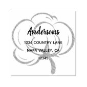 Floral Cotton Boll retouradres Zelfinktende Stempel (Design)