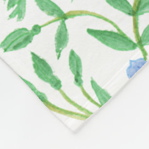 Floral Country-achtige Blue White Periwinkle Patte Fleece Deken