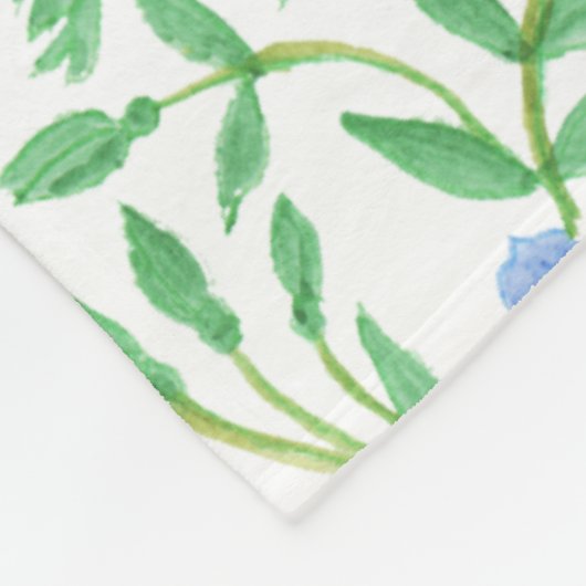 Floral Country-achtige Blue White Periwinkle Patte Fleece Deken (Hoek)