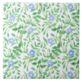 Floral Country-achtige Blue White Periwinkle Patte Tegeltje