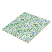 Floral Country-achtige Blue White Periwinkle Patte Tegeltje (Zijkant)