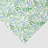 Floral Country-achtige Blue White Periwinkle Patte Tissuepapier (Detail)