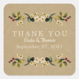 Floral Country Dank u Stickers