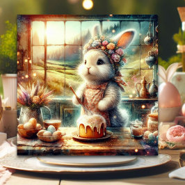 Floral Country Keuken Schattige KonijnenPasen Feestdagenkaart
